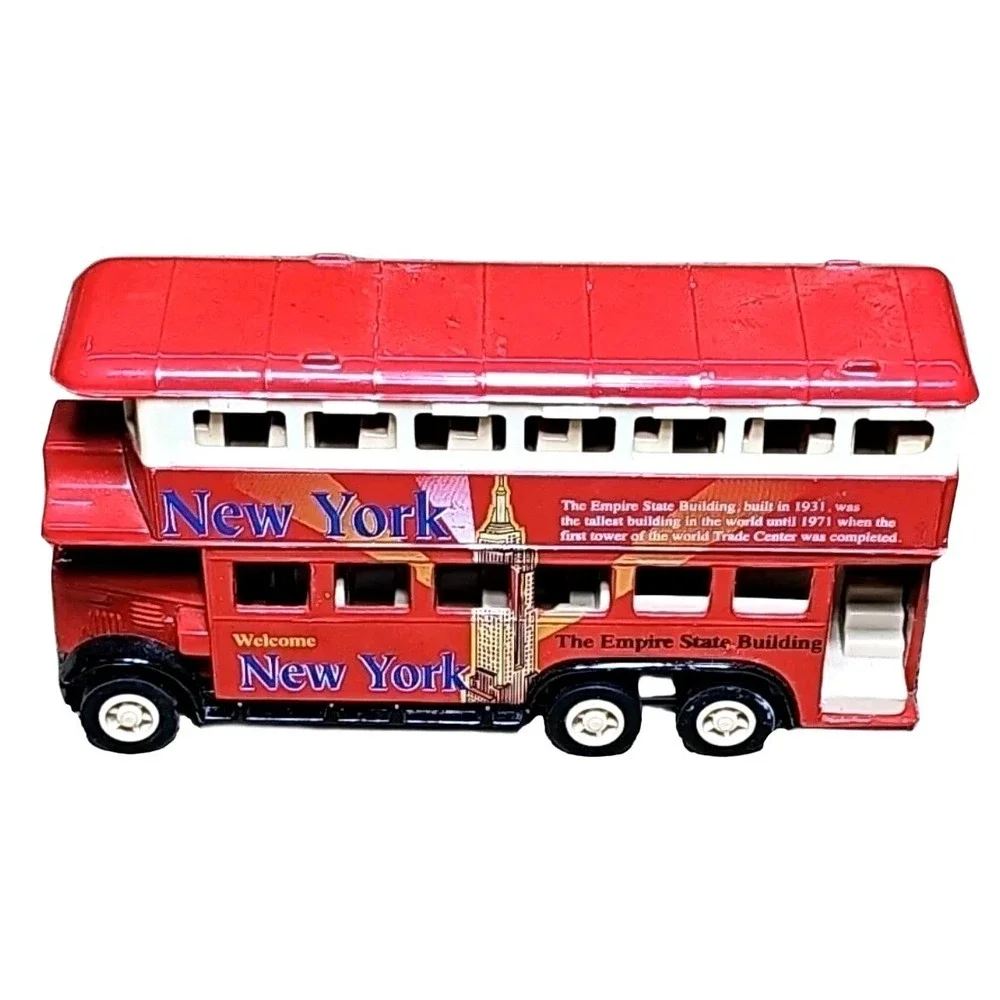 York City Double Decker‎ Bus Empire State Building Souvenir Diecast Metal Toy